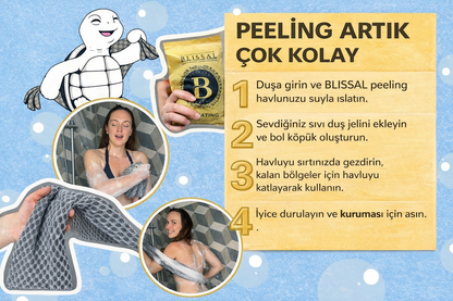 Blissal Peeling Antibakteriyel Duş Havlusu