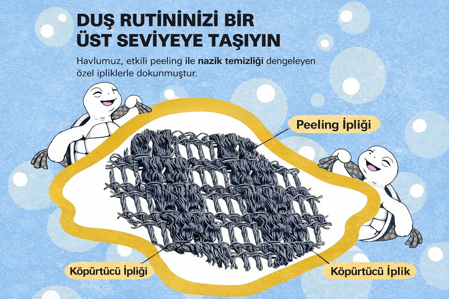 Blissal Peeling Antibakteriyel Duş Havlusu