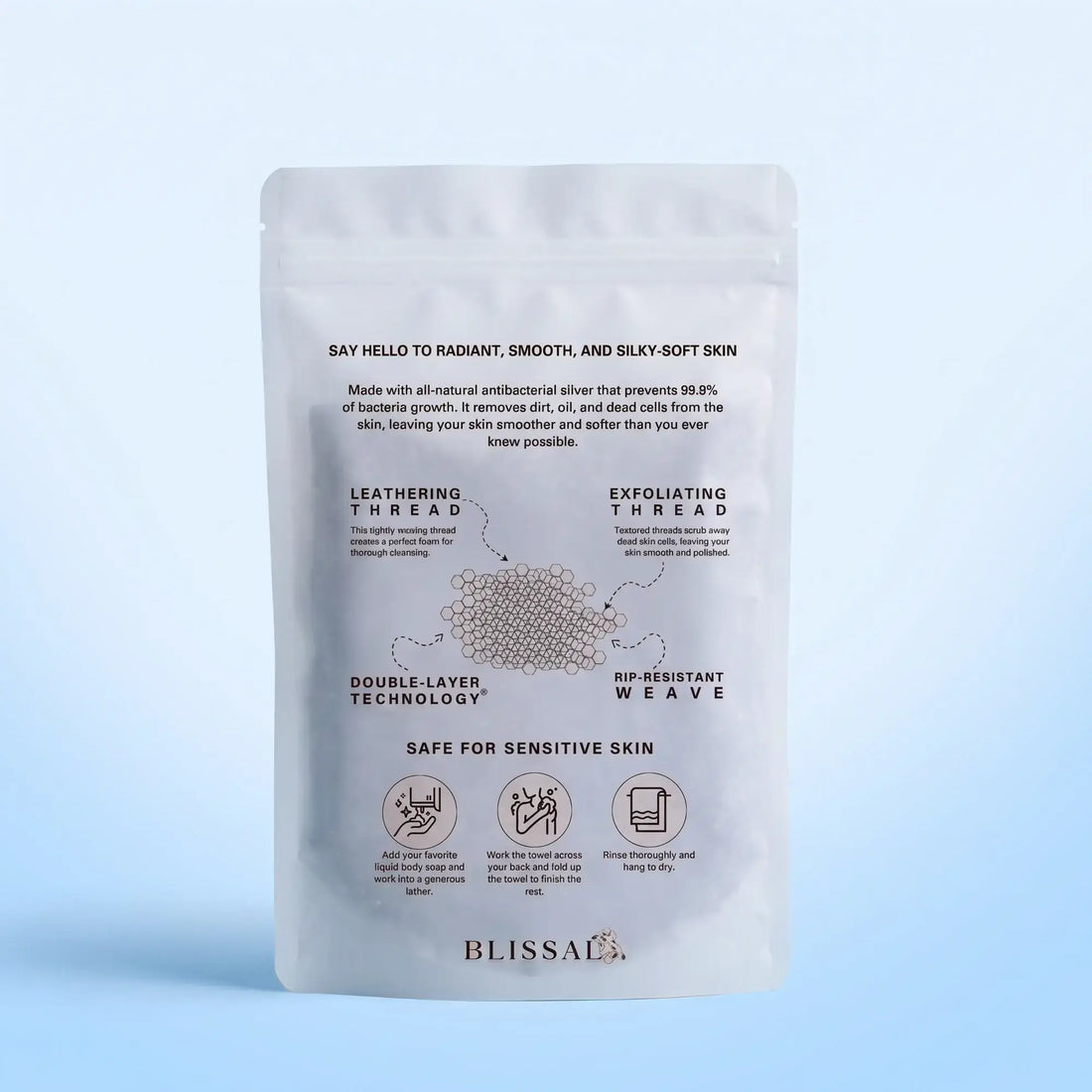 Blissal Peeling Etkili Antibakteriyel Duş Havlusu 2.0